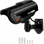 Solar Powered Dummy Fake Surveillance Camera Security CCTV LED Flashing Light - Black ***** ** *